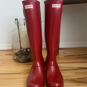 Hunter Boots Rain Boots - Red Gloss